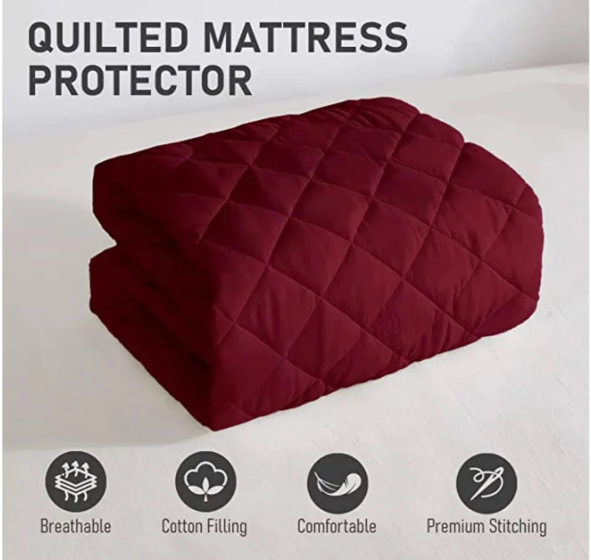 Quilted New Premium - Waterproof Mattress Protector - Double Bed
