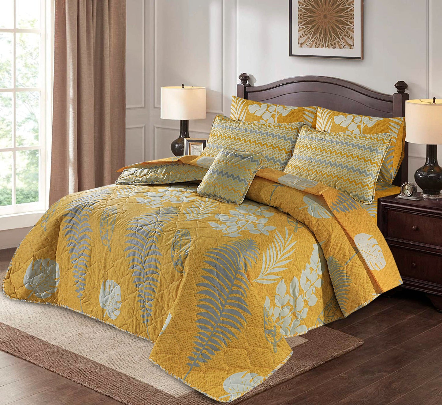 7 Pcs Comforter Set King Size Design KCC 6