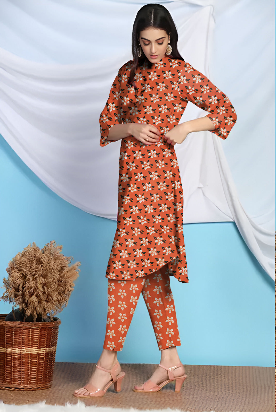 2 Piece – Cotton Digital Print Suit ( Design LS35)